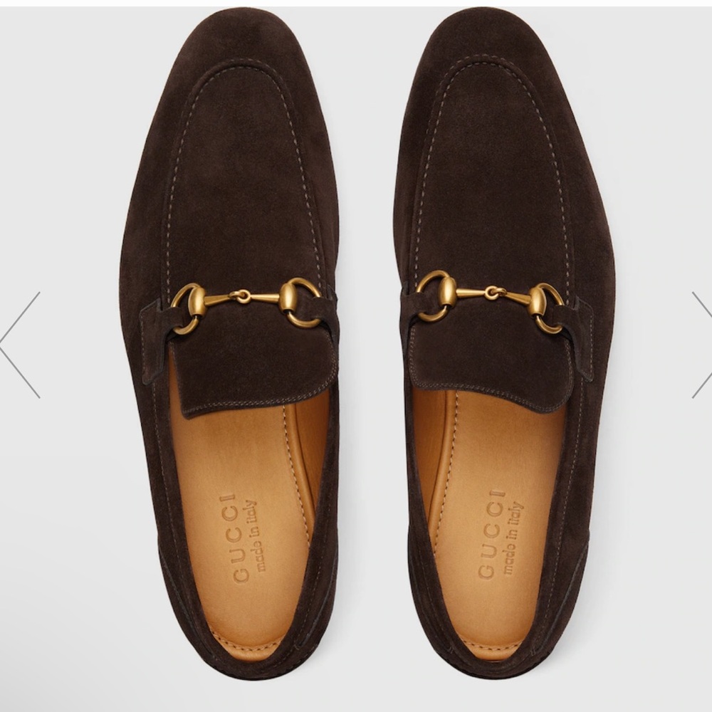 Gucci Men's Jordaan Suede Bit Loafers – Size 46